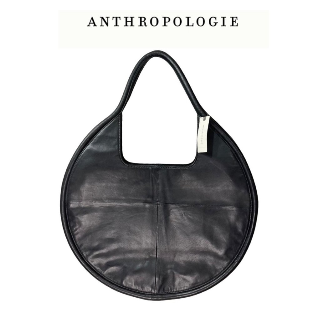 ANTHROPOLOGIE "Julien" Leather Tote Bag Black